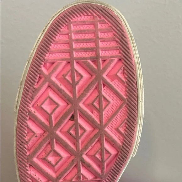 Converse Pink and White High-Top Sneakers - Picture 6 of 7